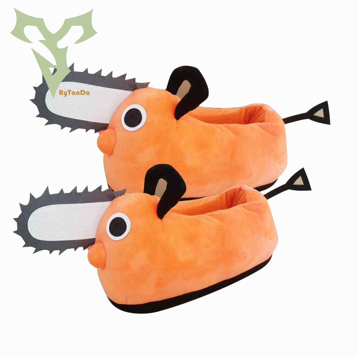 Chainsaw Man Pochita Plush Slipper Pochita Peluche Chainsawman Shoes Anime Happy Orange Dog Stuffed Soft Toy - Chainsaw Man Plush